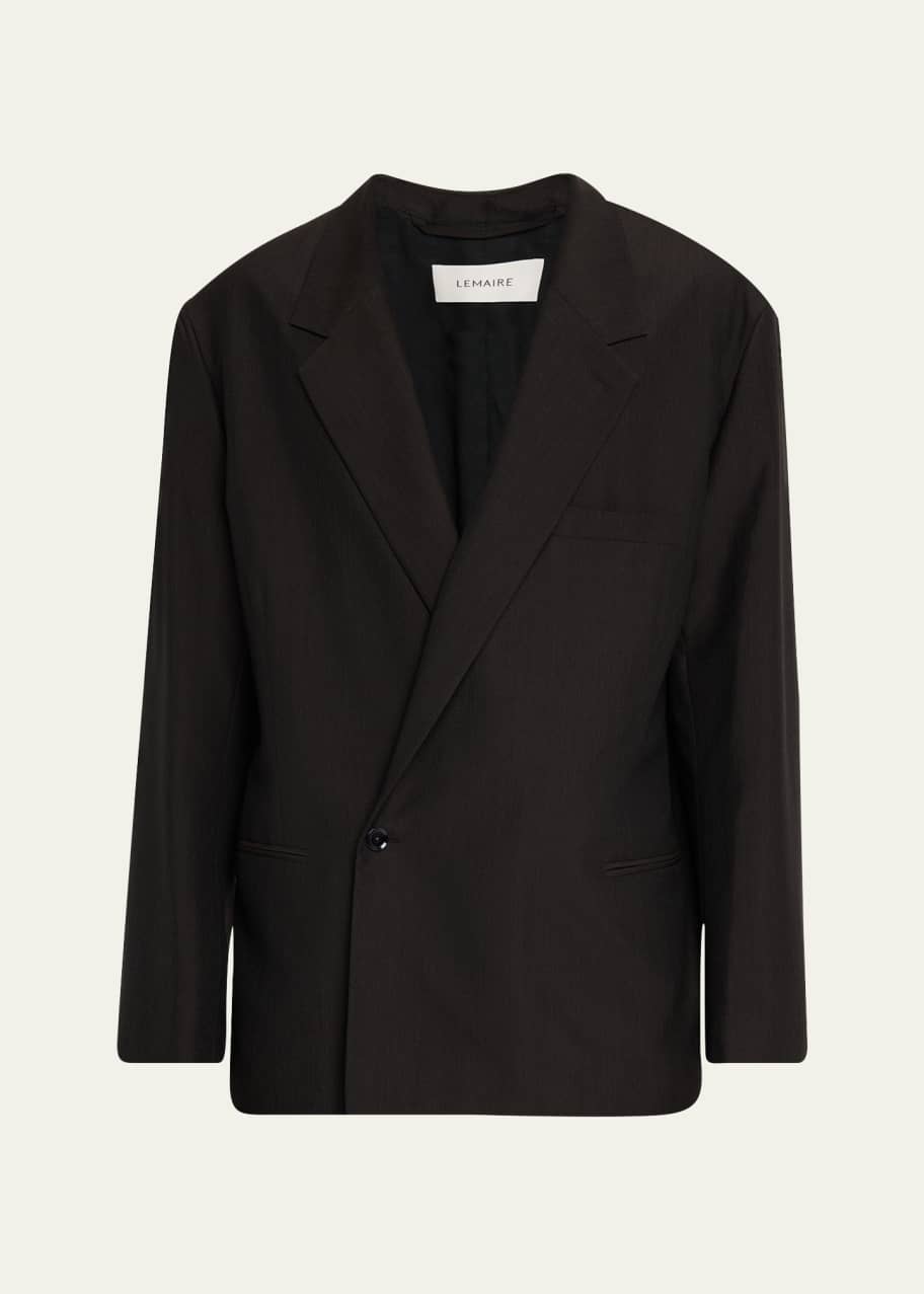 Image 1 of 1: Men's Double-Breasted Melange Sport Coat