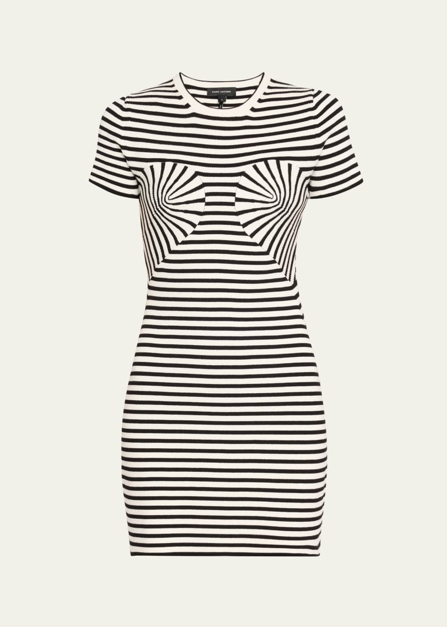 Image 1 of 1: Stripe Seamed Up Knit Mini Dress