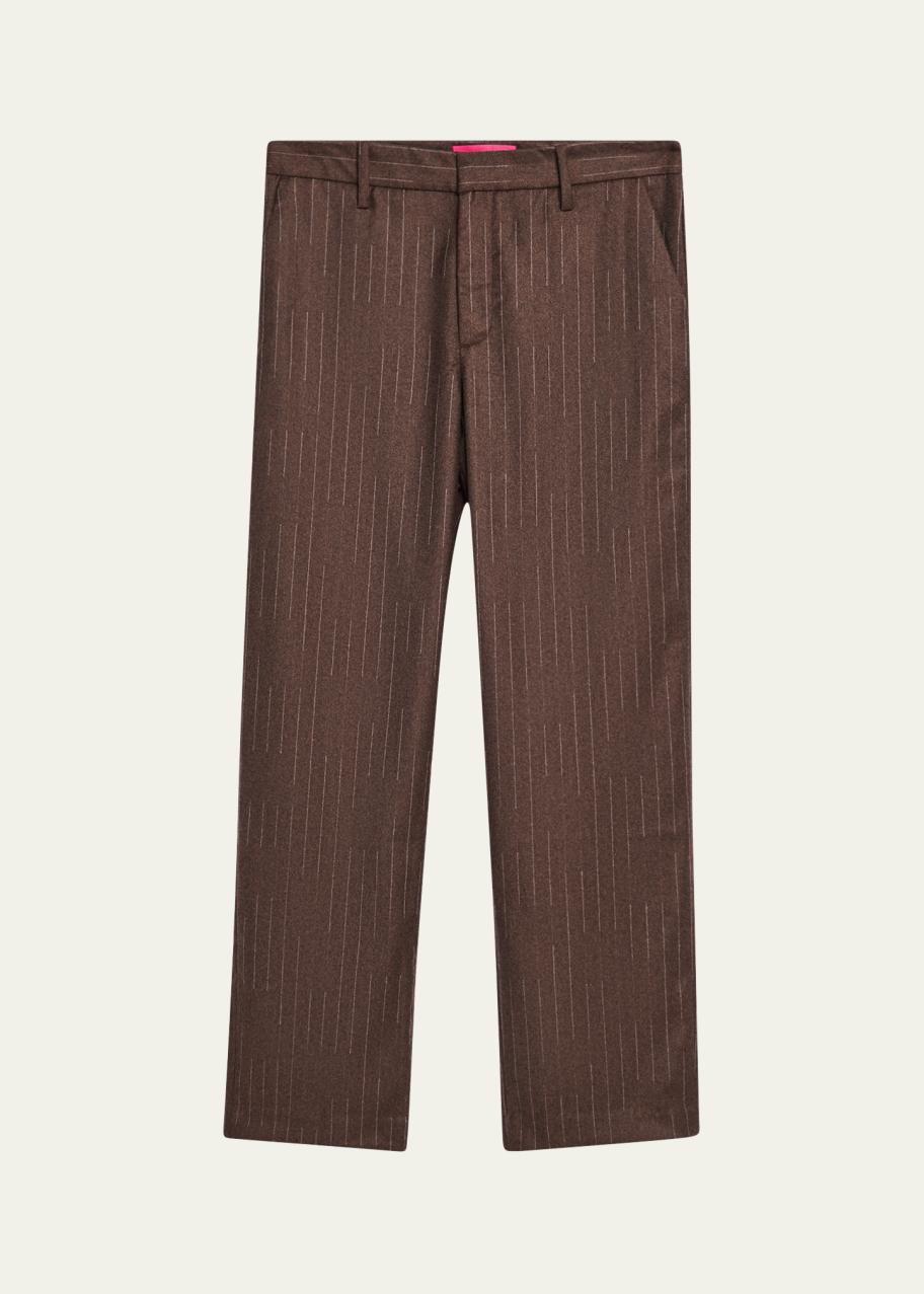 The Elder Statesman Men's Chalk Stripe Wool-Cashmere Pants
