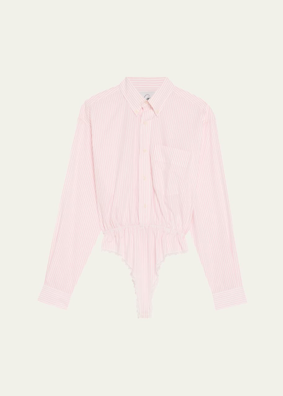 Image 1 of 1: Striped Button-Down Bodysuit
