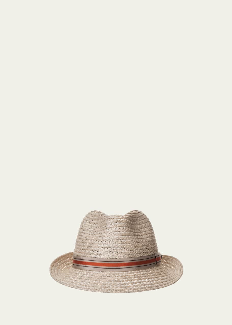 Image 1 of 1: Men's Trilby Hemp and Cotton Fedora Hat