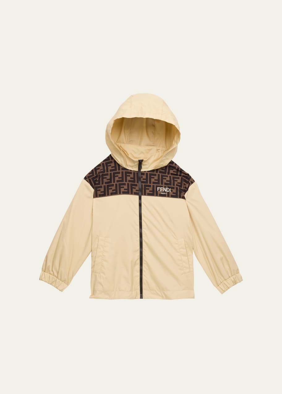 Image 1 of 1: Boy's Monogram-Print Windbreaker, Size 3-6