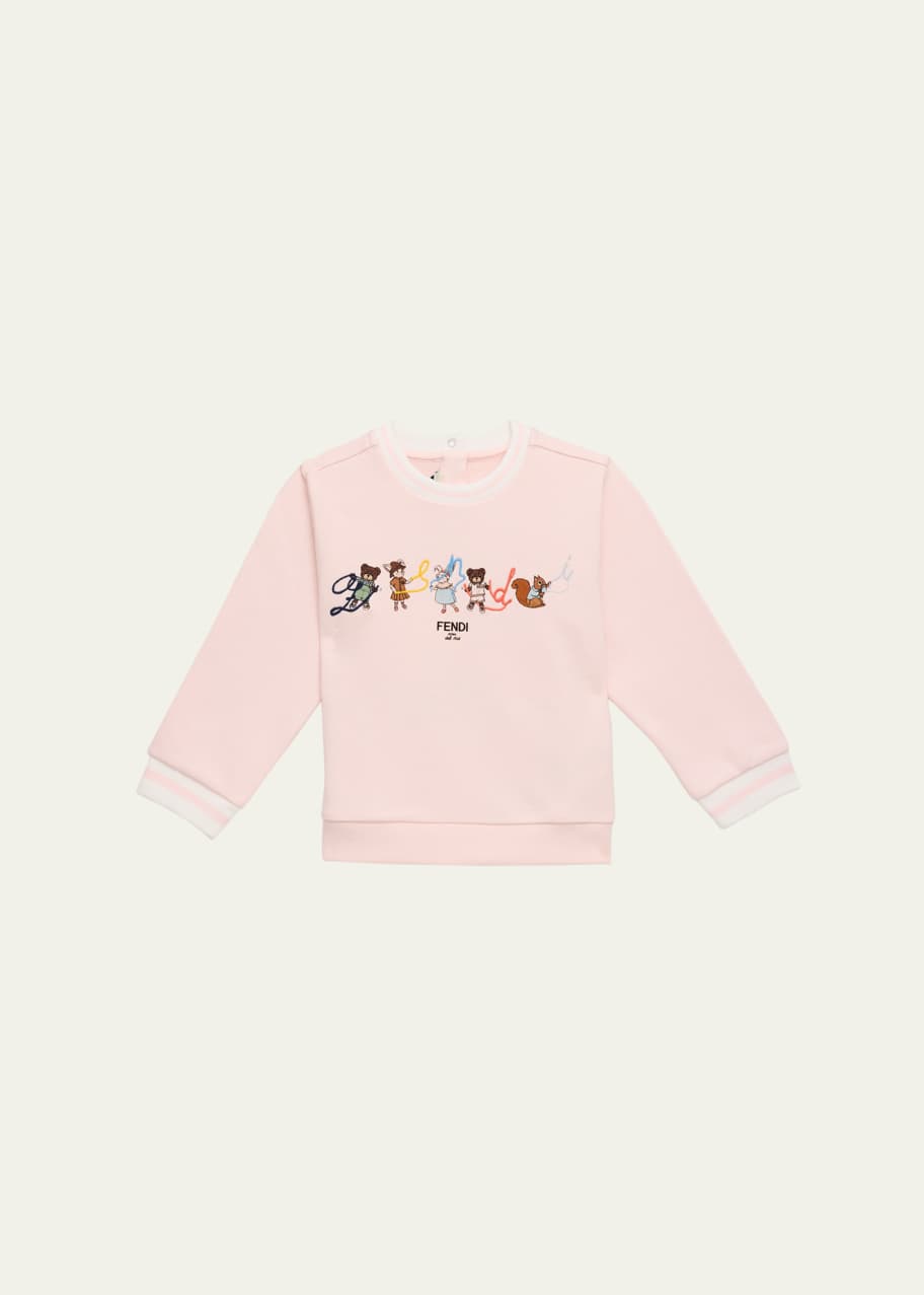 Image 1 of 1: Girl's Graphic Logo-Print Sweatshirt, Size 3M-24M