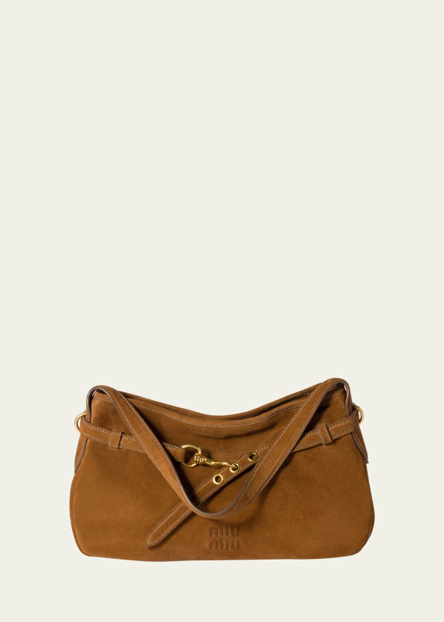 Miu Miu Aventure Large Suede Shoulder Bag - Bergdorf Goodman