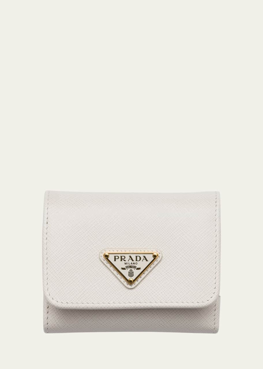 Image 1 of 1: Compact Trifold Saffiano Leather Wallet
