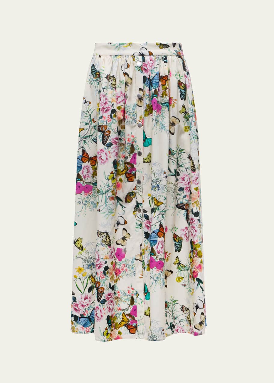 Image 1 of 1: Seina Front Placket Midi Skirt