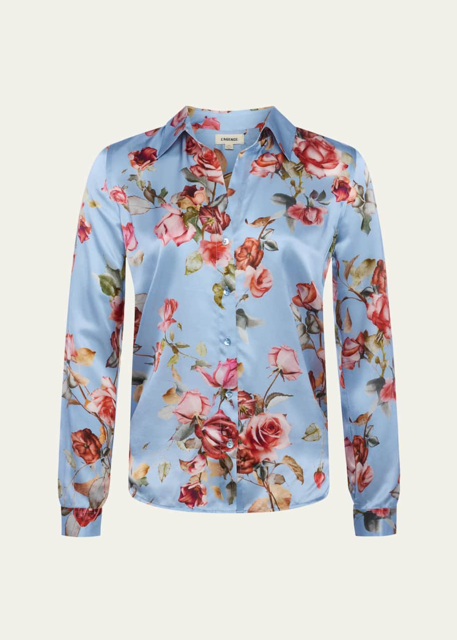 Image 1 of 1: Tapestry Floral Tyler Silk Blouse