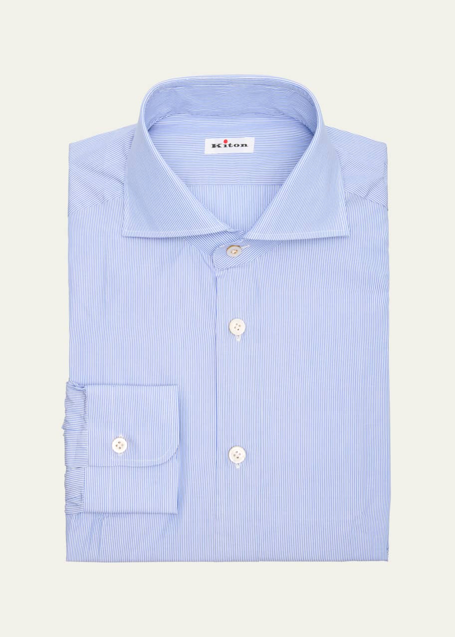 Image 1 of 1: Men's Cotton Micro-Stripe Sport Shirt