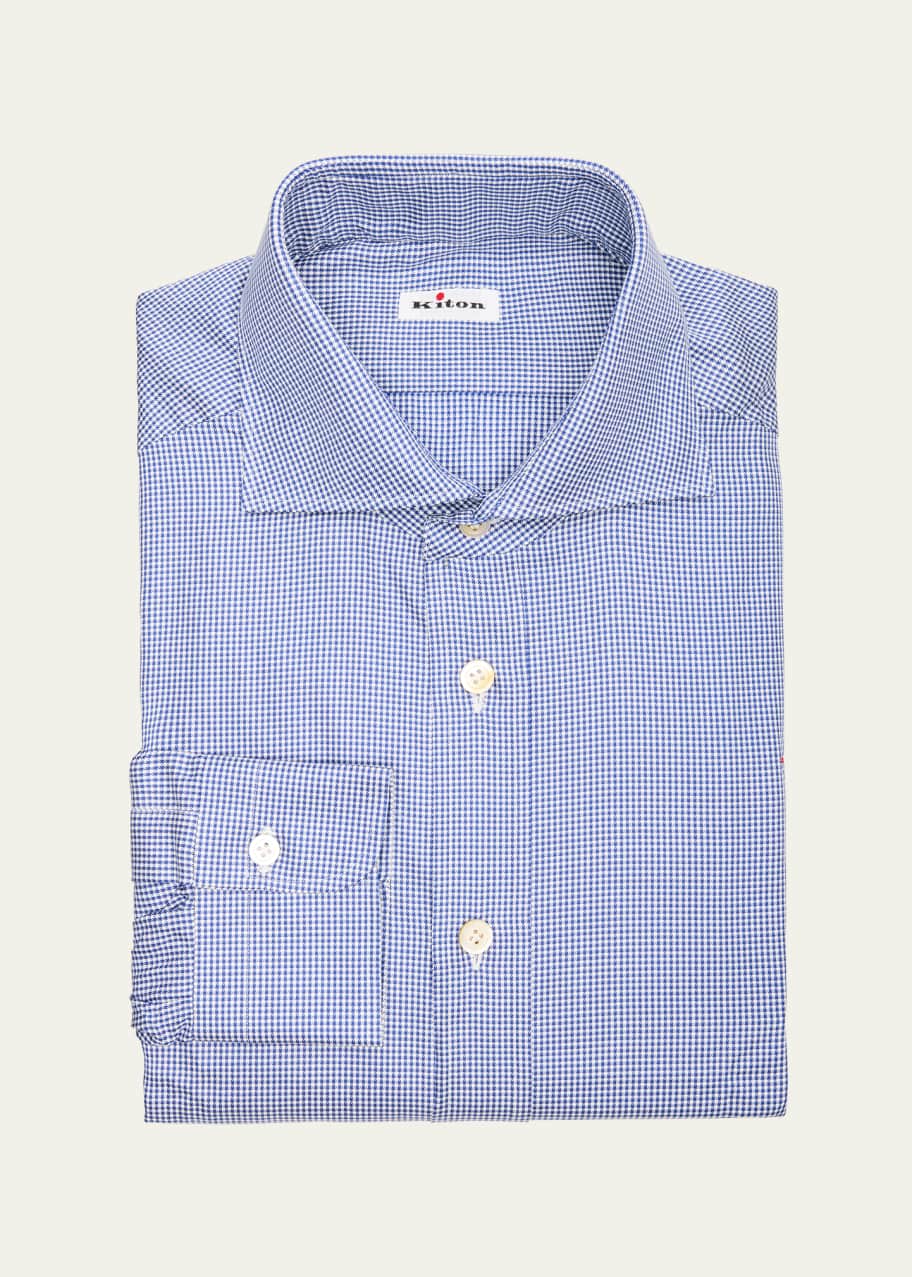 Image 1 of 1: Men's Cotton Micro-Houndstooth Sport Shirt