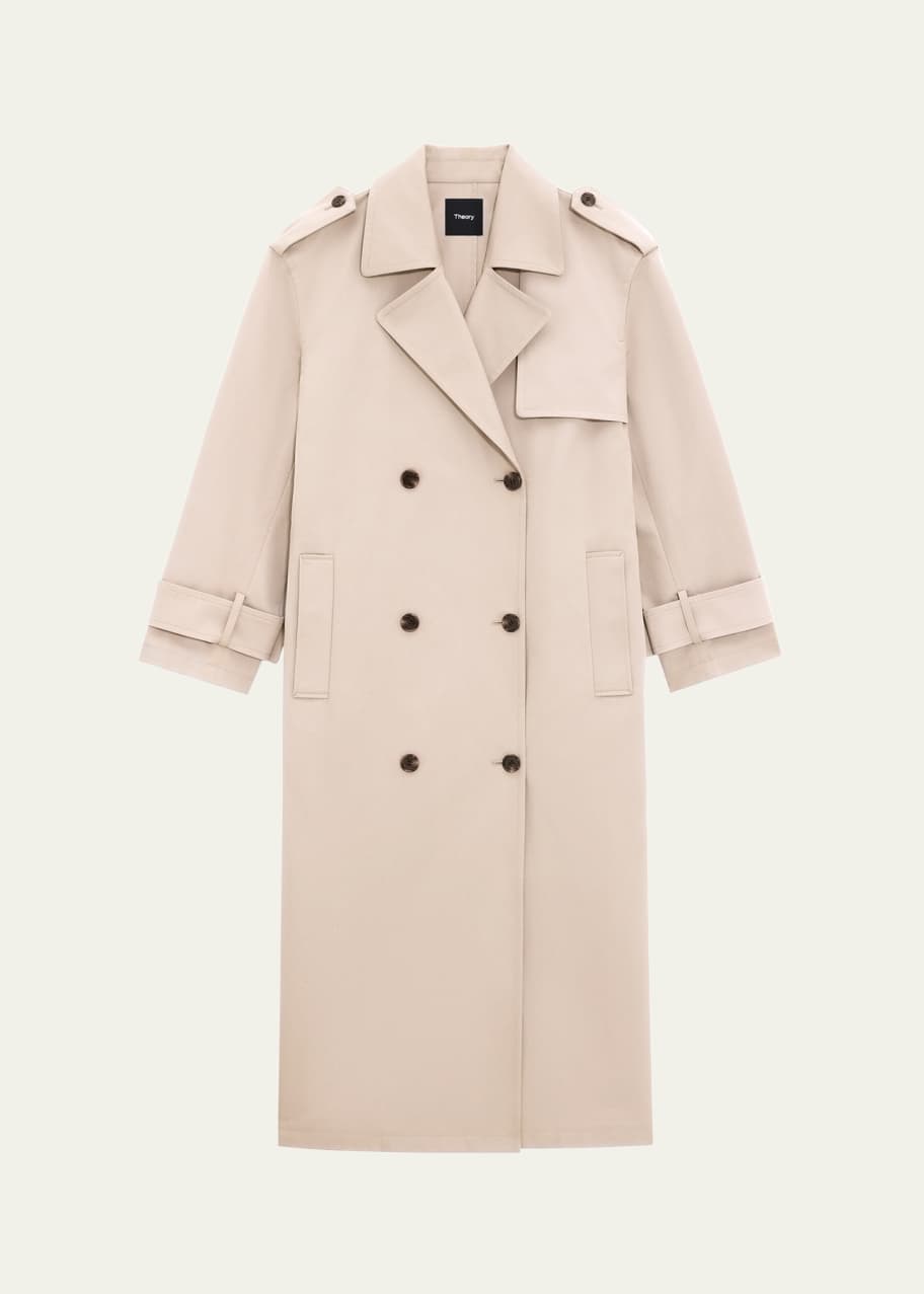 Theory Oversized Double-Breasted Trench Coat - Bergdorf Goodman