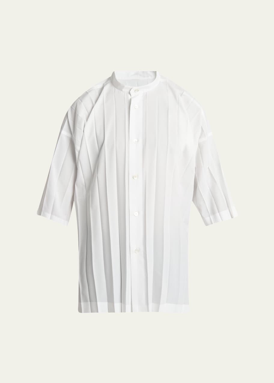 HOMME PLISSE ISSEY MIYAKE プリーツ　シャツ　L 白 Homme Plisse Issey Miyake Men's Edge Button-Down Shirt - Bergdorf