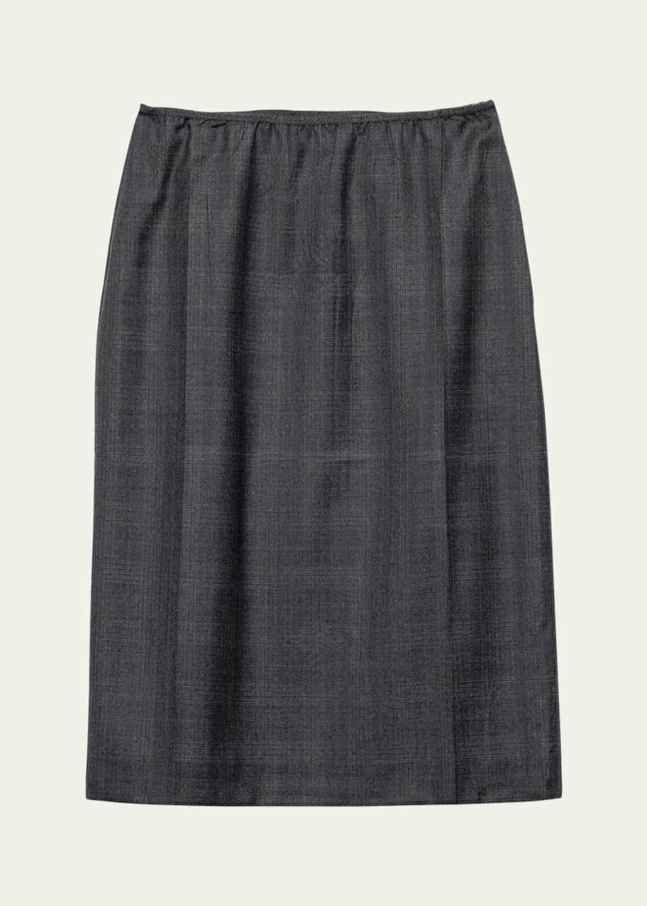 Prada Fantasia 130s Plaid Midi Skirt - Bergdorf Goodman