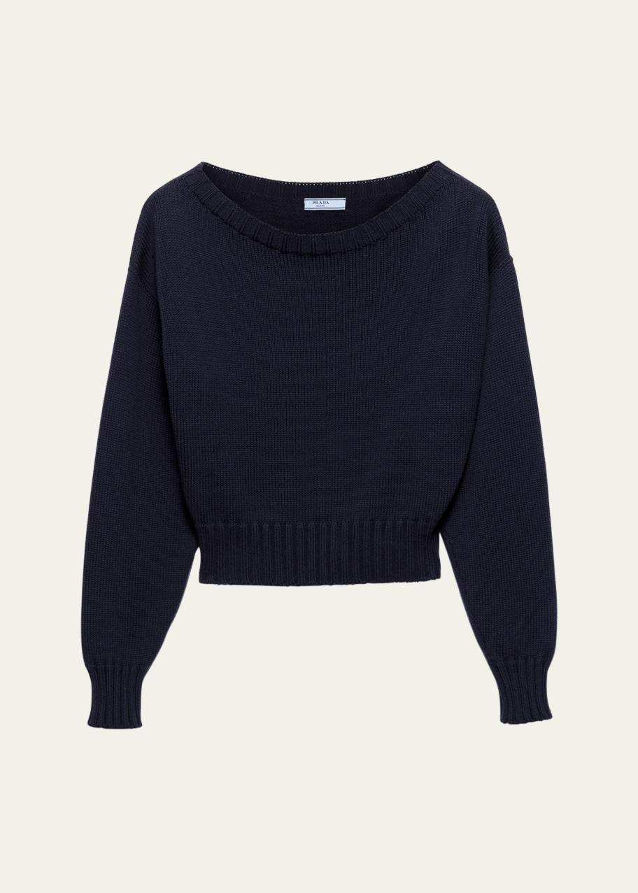 Prada Boat Neck Knit Balloon Sweater - Bergdorf Goodman