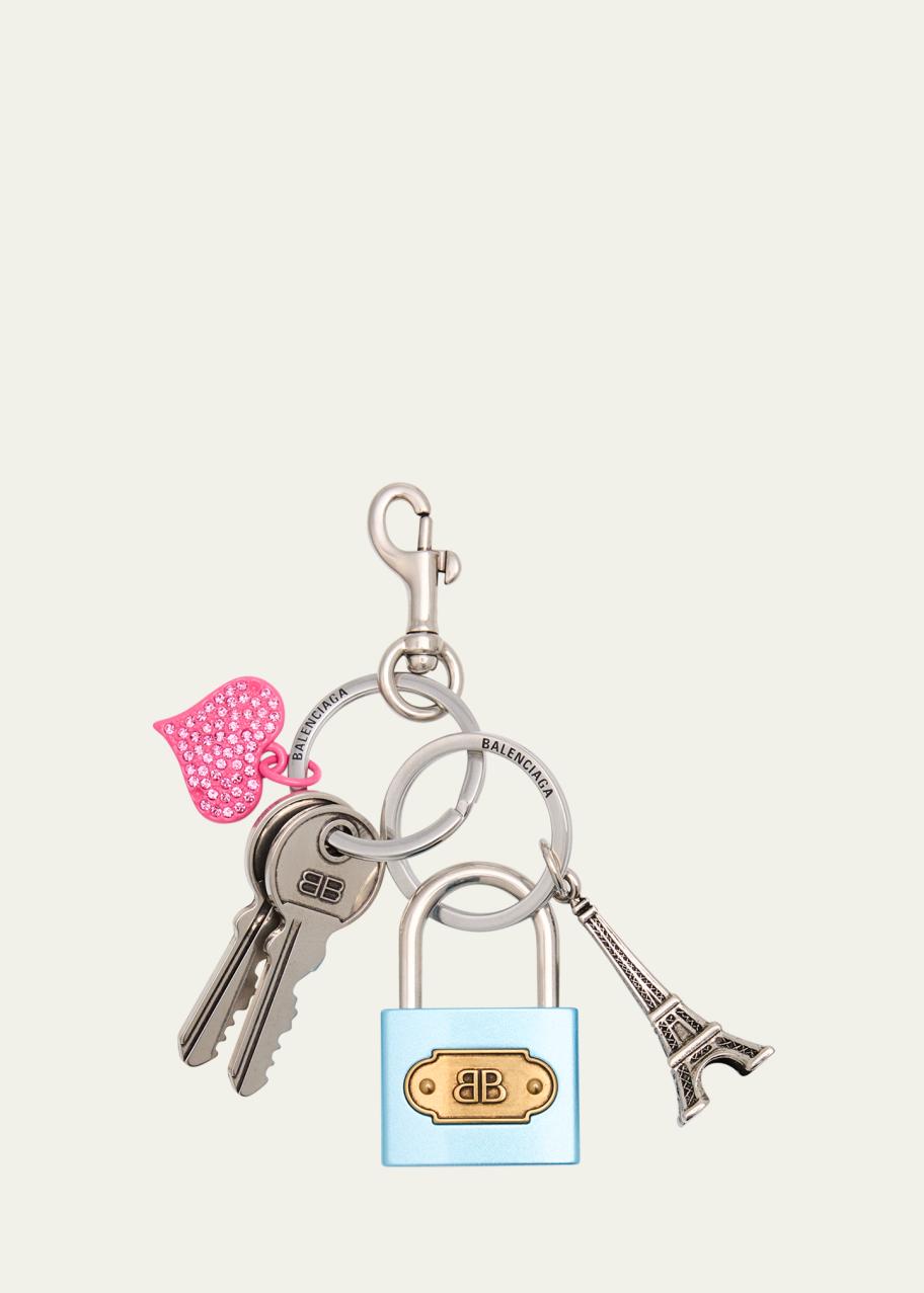 Balenciaga Padlock Charm Keyring - Bergdorf Goodman
