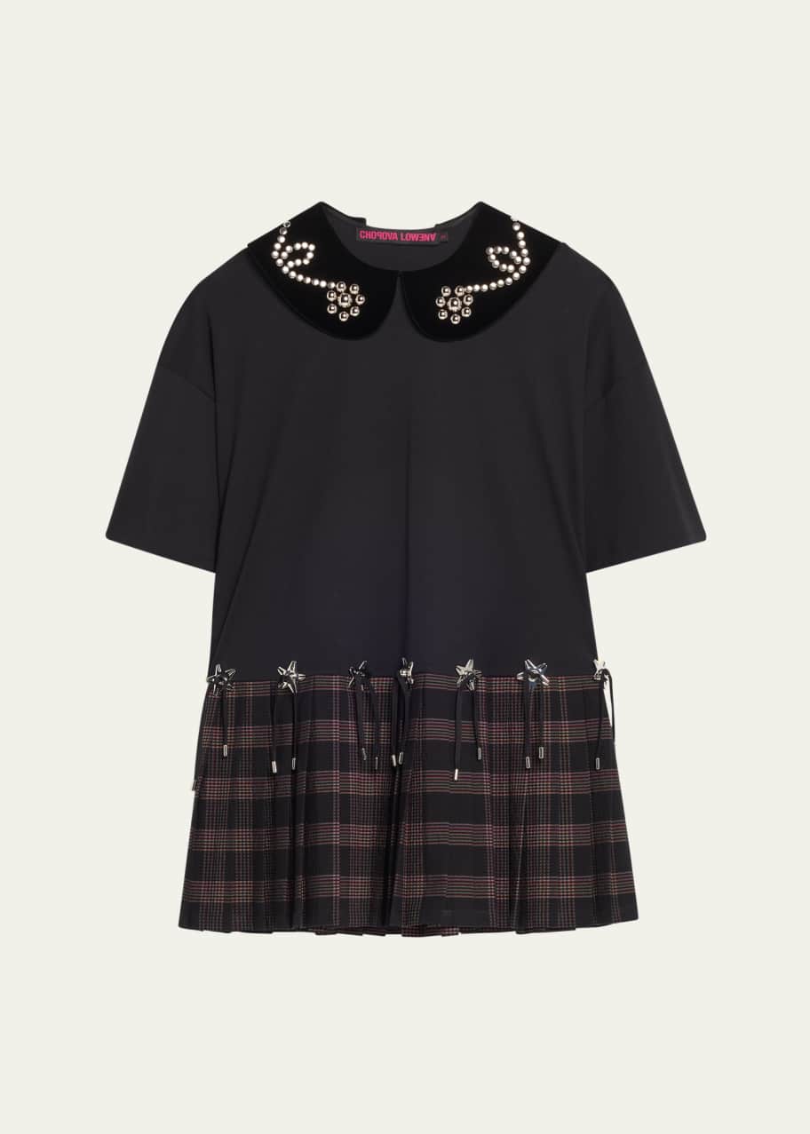 Image 1 of 1: Saltos Studded Mini Kilt Dress