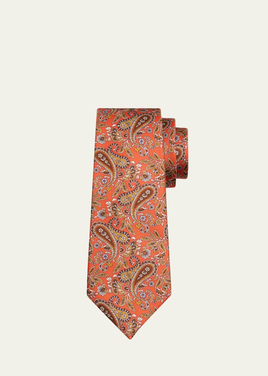 Image 1 of 1: Men's Watercolor Paisley Silk 7-Fold Tie