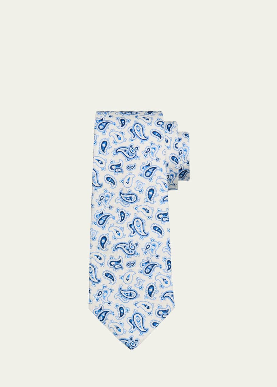 Image 1 of 1: Men's Disco Paisley Silk 7-Fold Tie