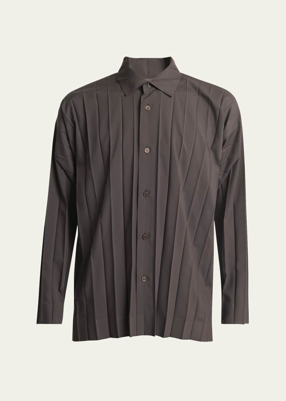Homme Plisse Issey Miyake Men's Edge Pleated Sport Shirt