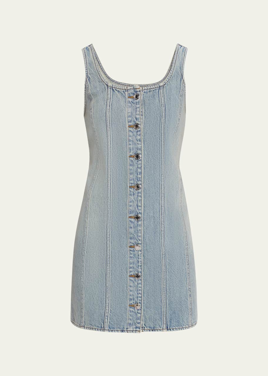 ❤︎ 　Bonnie denim mini dress AWDR0025DE01-BLUE-