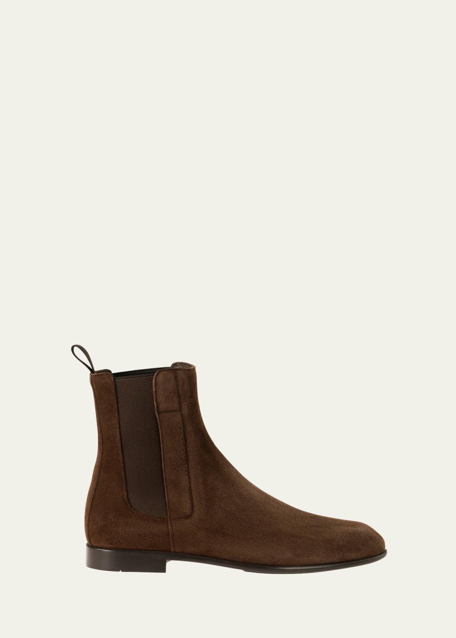 FERRAGAMO Men's Angle Suede Chelsea Boots - Bergdorf Goodman