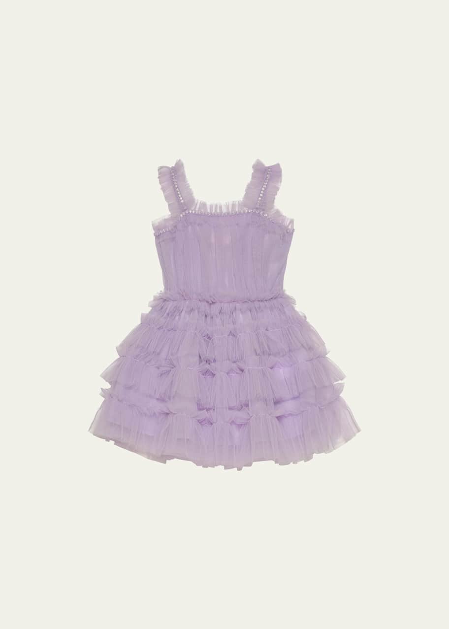 Image 1 of 1: Girl's Lola Embellished Tulle Dress, Size 3M-24M