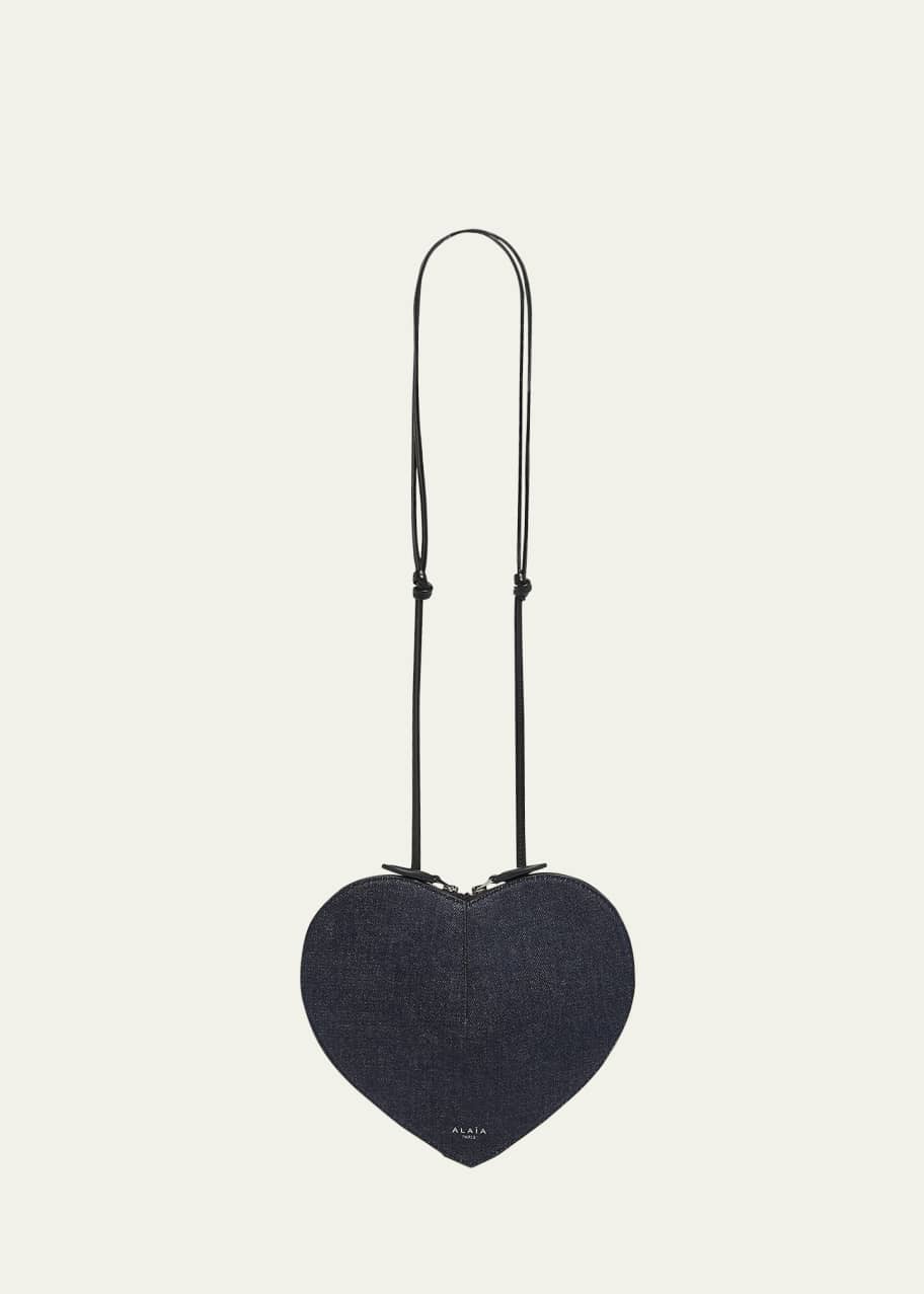 ALAIA Le Coeur Crossbody Bag in Denim - Bergdorf Goodman