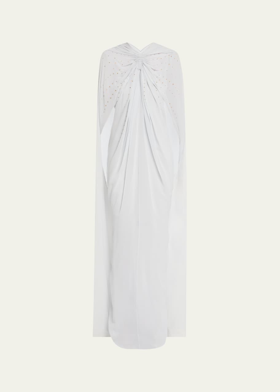givenchy cream cape dress Givenchy - Mini Bustier Dress In Lace With Cape - White - Women