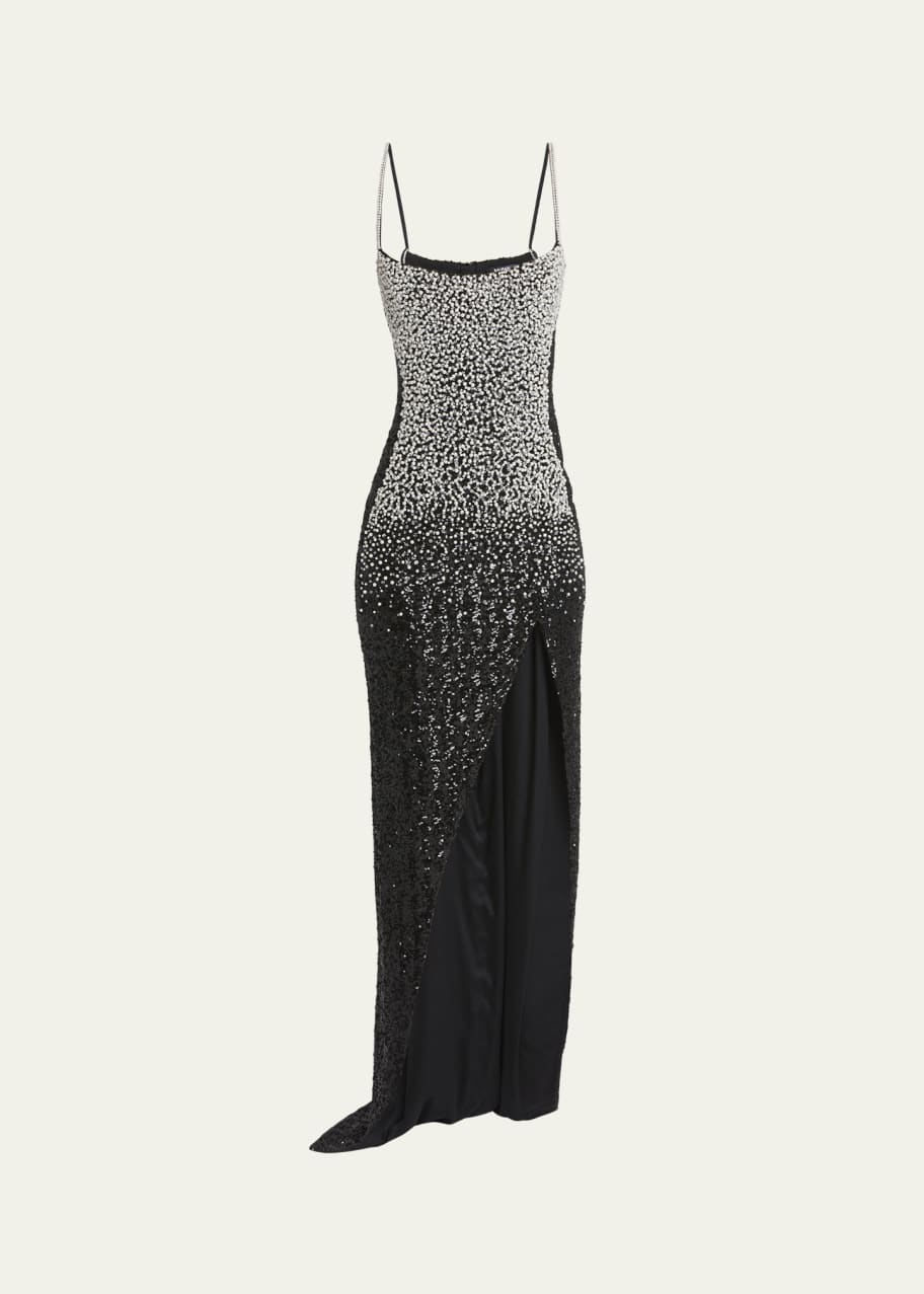 Image 1 of 1: Strass Crystal Slit Gown