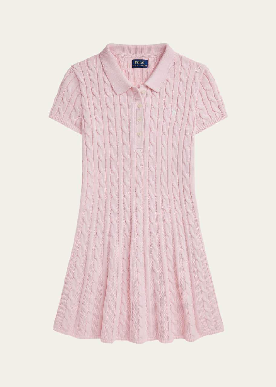 Image 1 of 1: Girl's Cable Knit Dress, Size 2-6X