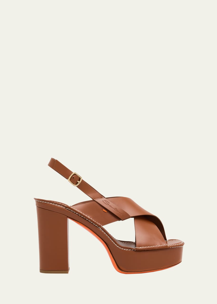 Image 1 of 1: Donna Rose Platform Leather Sandals