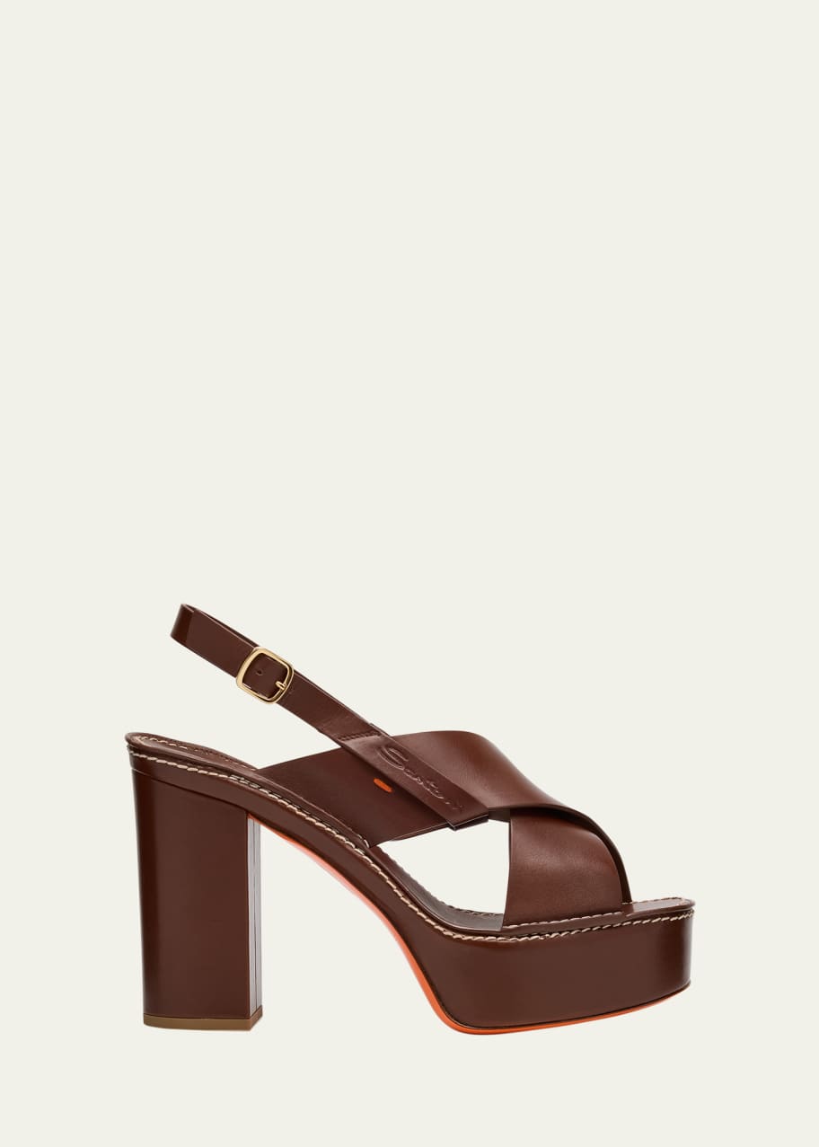 Image 1 of 1: Donna Rosa Platform Leather Sandals