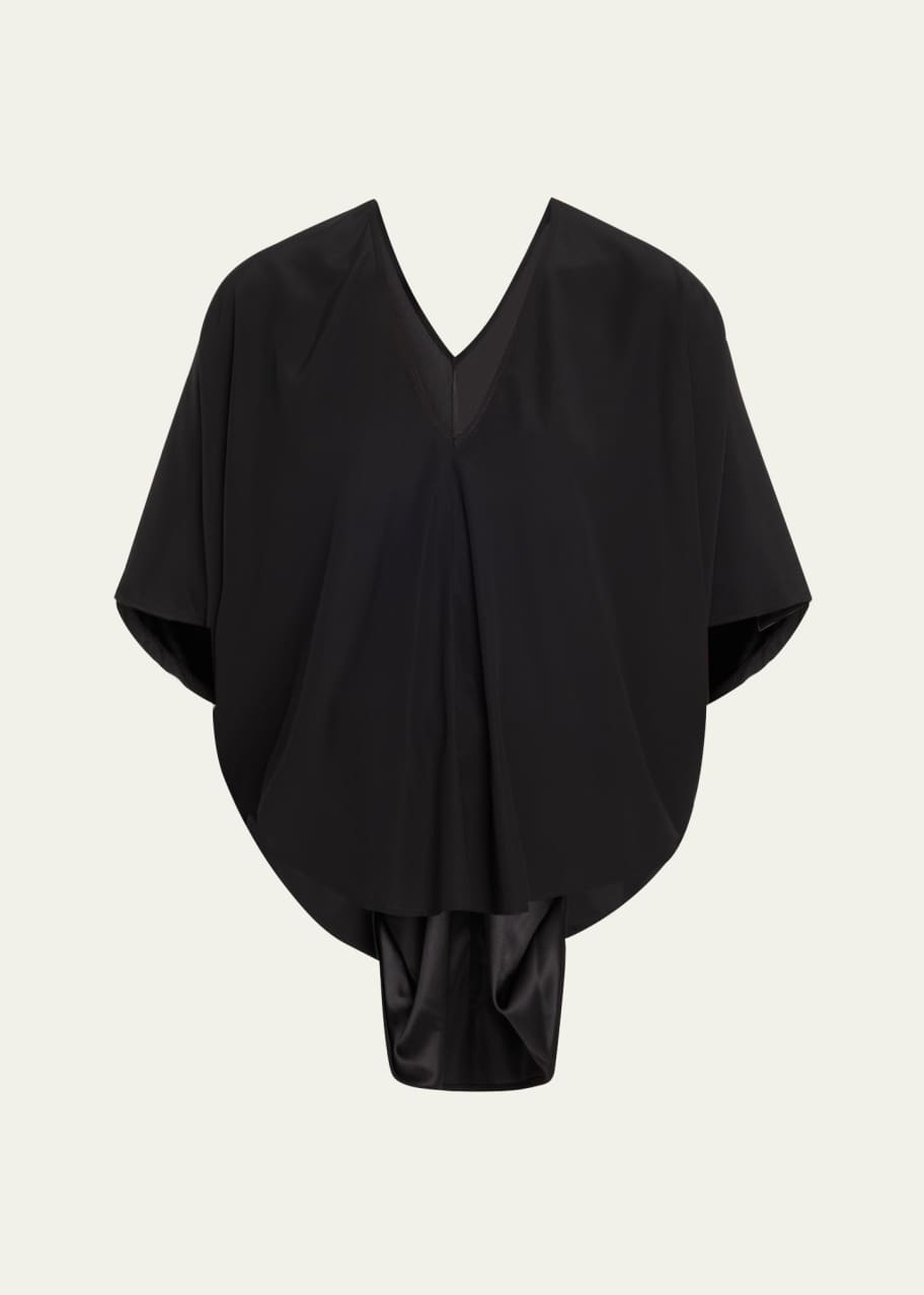 Image 1 of 1: Circle Draped Silk Top