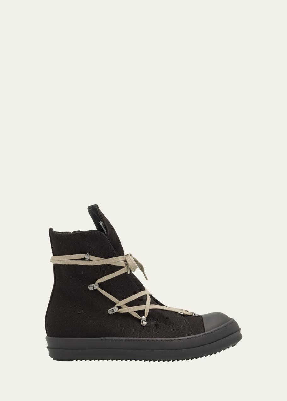 DRKSHDW RICK OWENS Men's Hex Sneaks Denim High-Top Sneakers