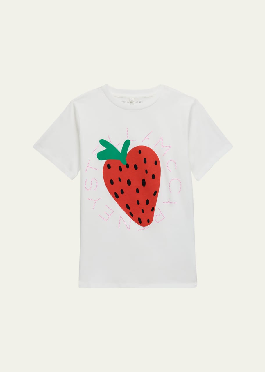 Image 1 of 1: Girl's Logo-Print Strawberry Graphic T-Shirt, Size 2-16