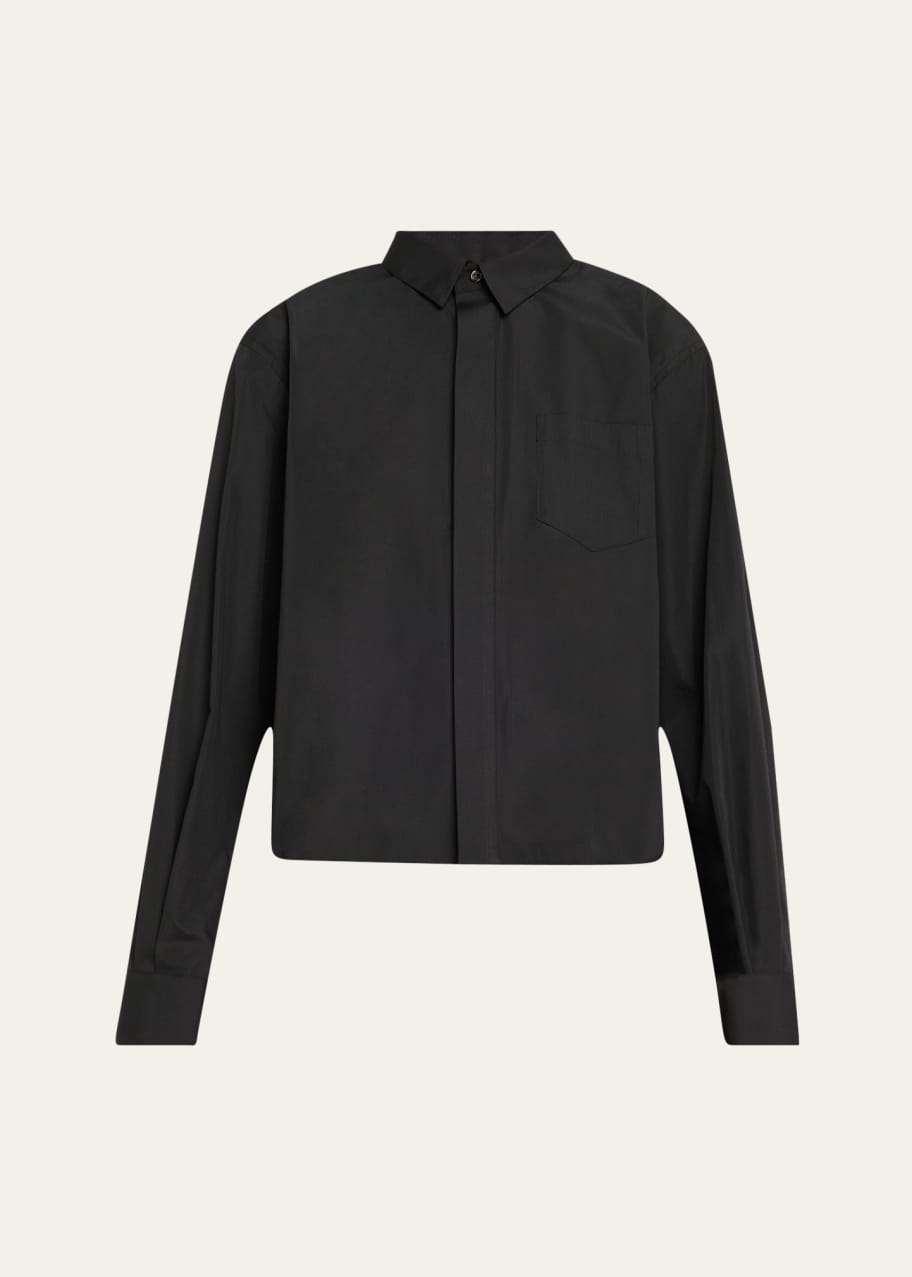 トップス sacai Poplin Back Drape Shirt Sacai Black Poplin Back Drape Shirt Sacai