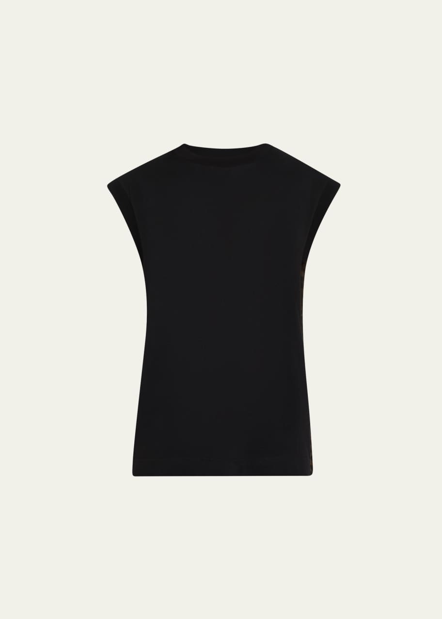 Image 1 of 1: Leopard Pleated Back Muscle Tee