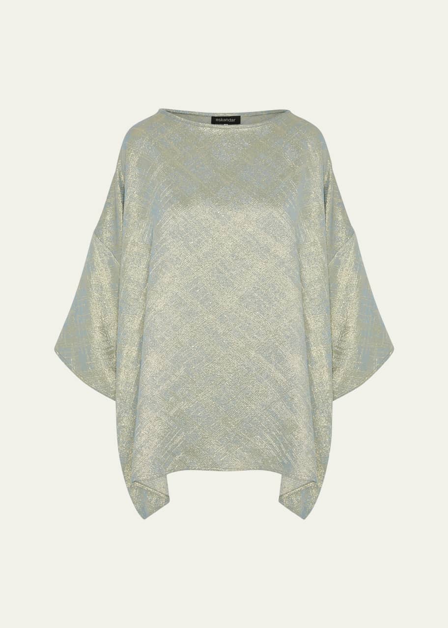 Image 1 of 1: Three-Quarter Sleeve Bateau Neck Tunic (Long Length)