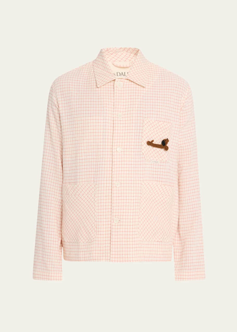 Image 1 of 1: Men's Clarence Seersucker Check Chore Jacket