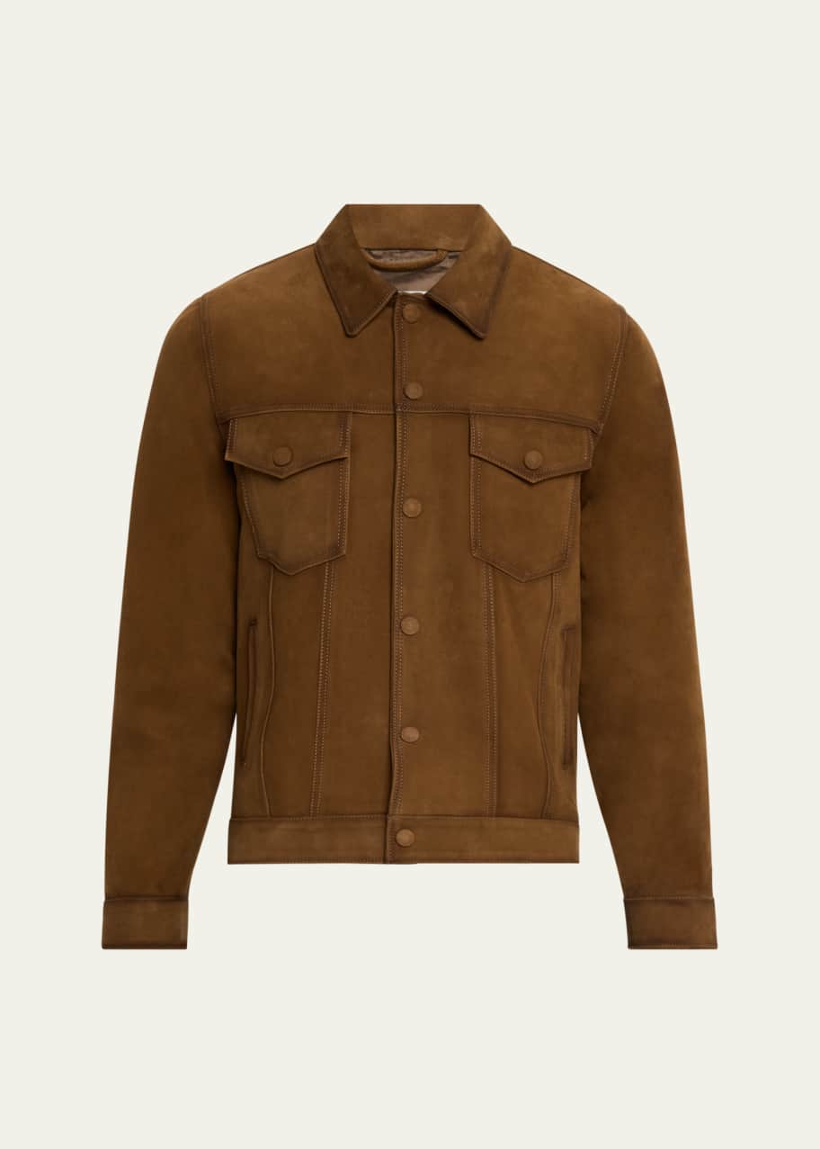 Officine Generale Men's Leonide Suede Trucker Jacket - Bergdorf
