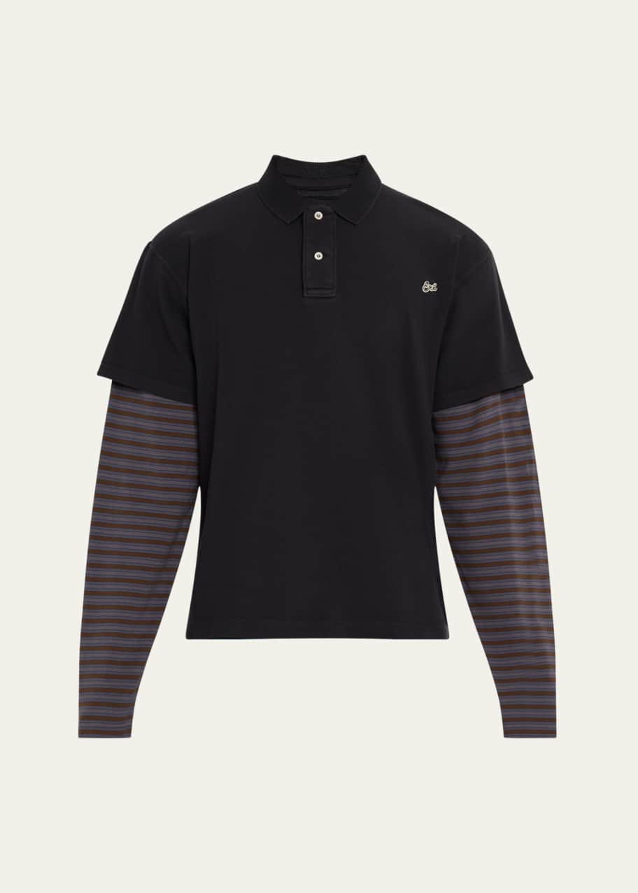 ERL DOUBLE SLEEVE POLO T-SHIRT ポロシャツ ERL | Unisex Double Sleeve Polo Shirt at Ekseption
