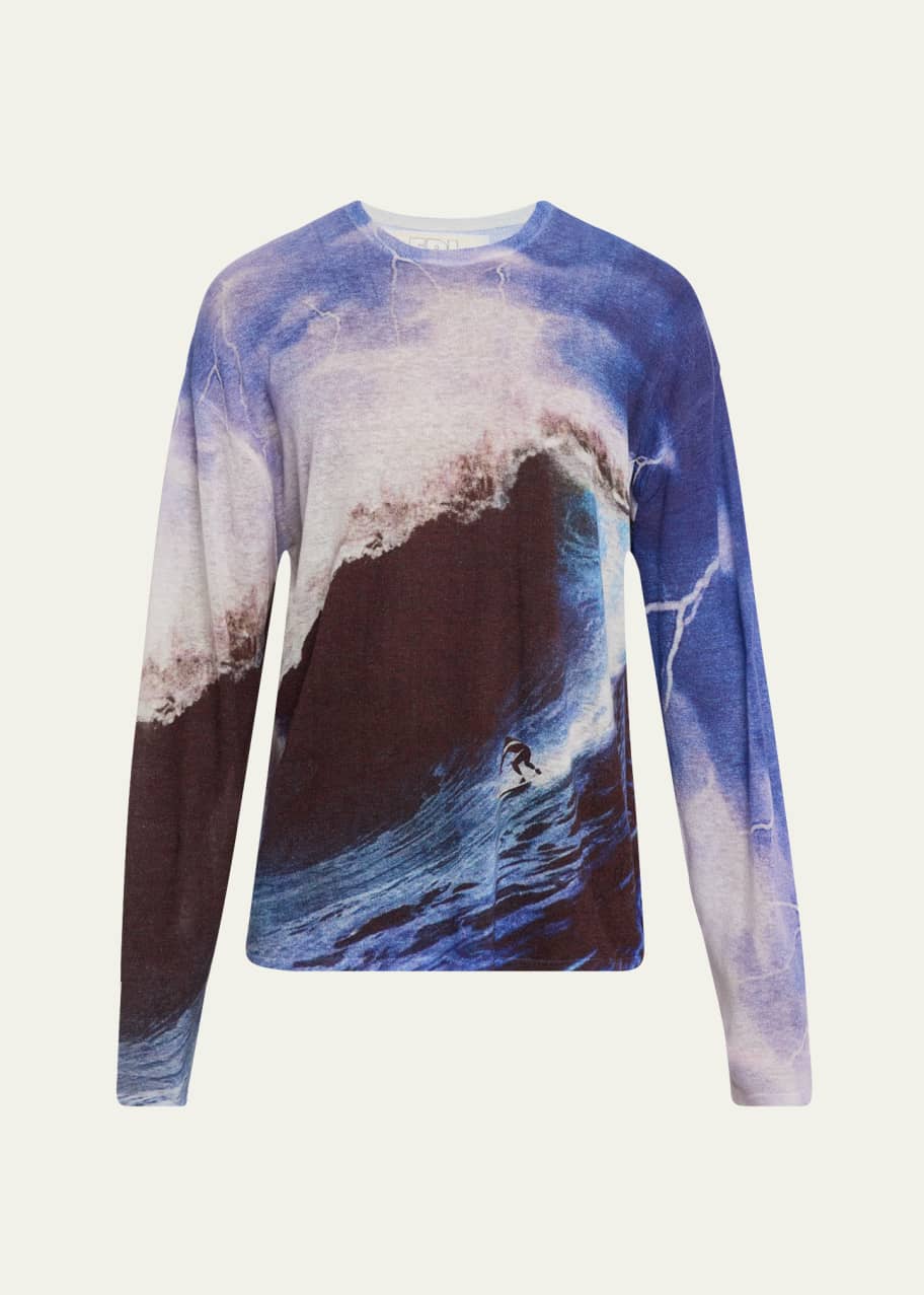 Image 1 of 1: Men's Ocean-Print Sweater
