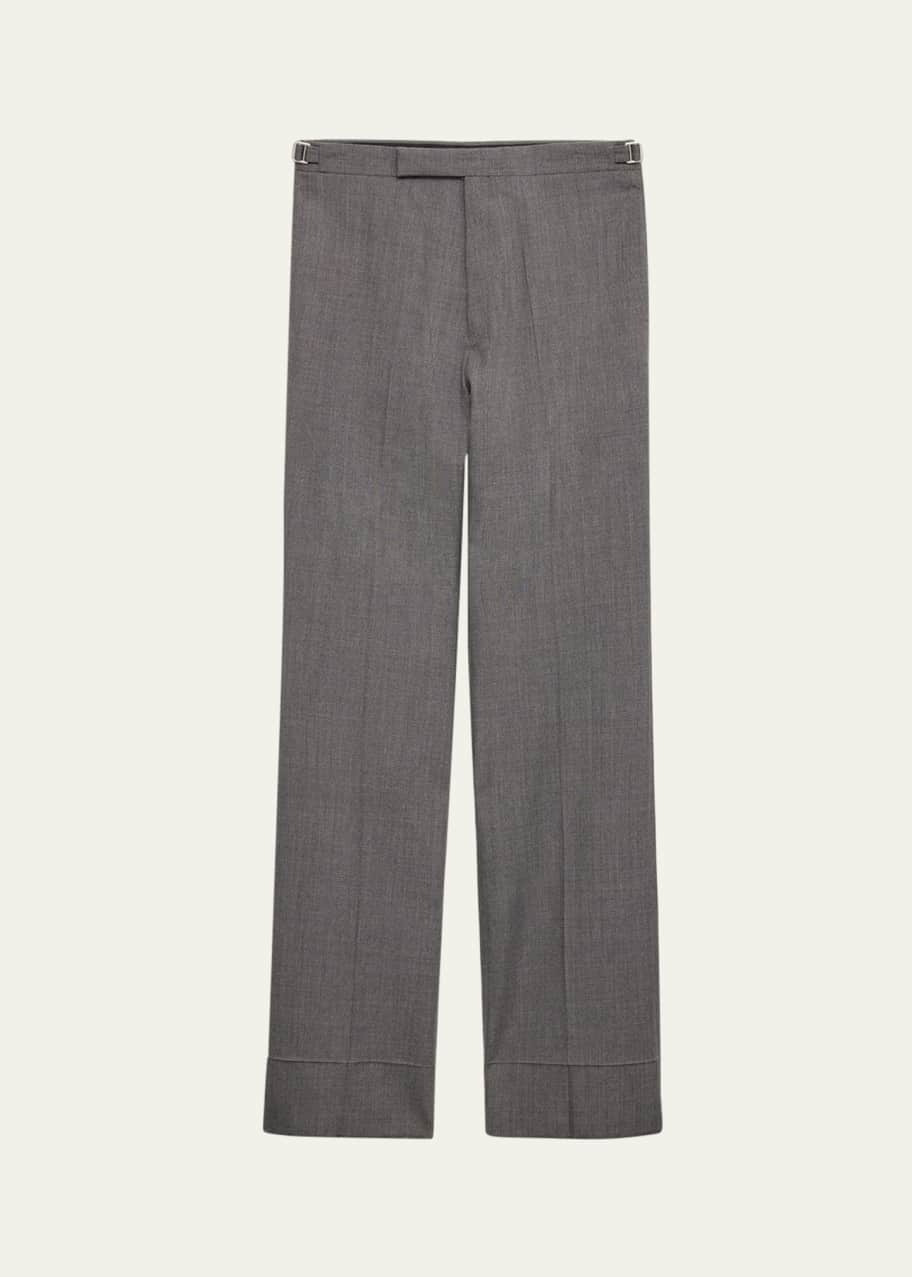 美品25SS PRADA wide slacks グレー Prada Men's Technical Wool Wide-Leg Trousers - Bergdorf Goodman