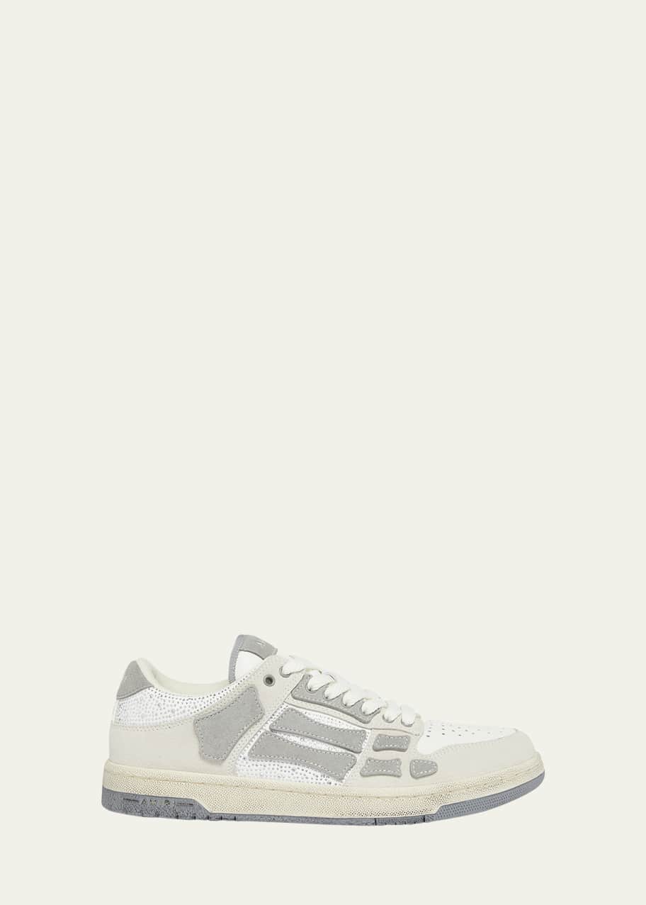 Image 1 of 1: Men's Skel Low Suede Crystal-Embellished Sneakers