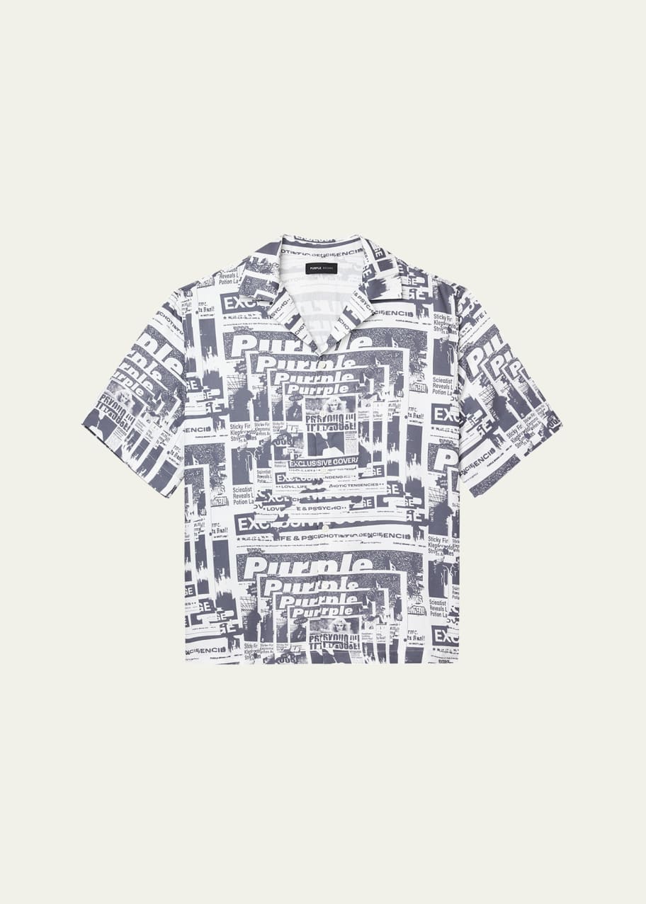 Image 1 of 1: Men's Lyocell Printed Camp Shirt