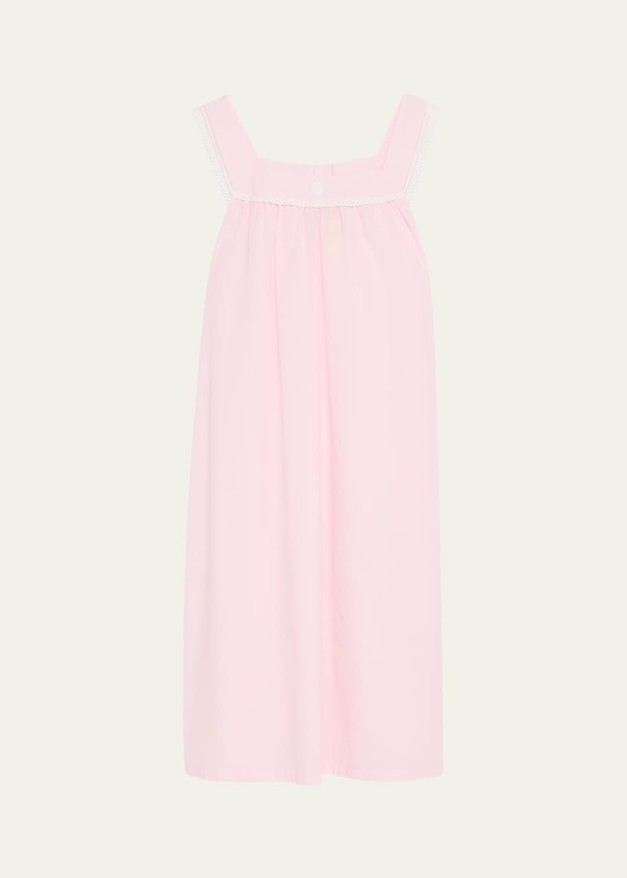 Image 1 of 1: Emilia 1 Lace-Trim Striped Cotton Nightgown