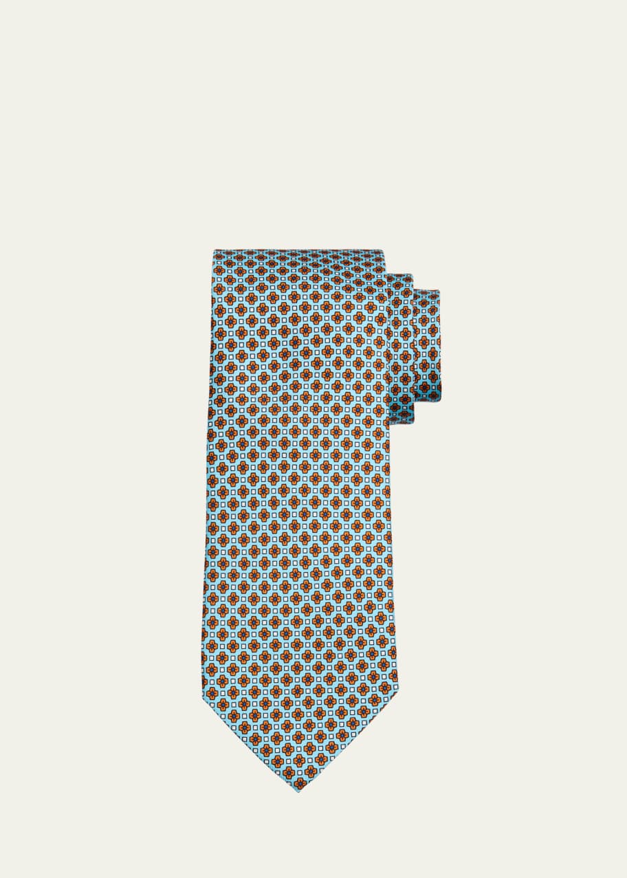 Image 1 of 1: Men's Neat Micro-Floral Silk Tie