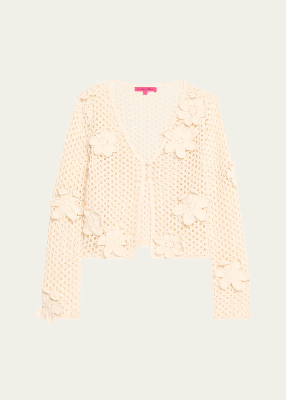 Image 1 of 1: Floral Crochet Cardigan