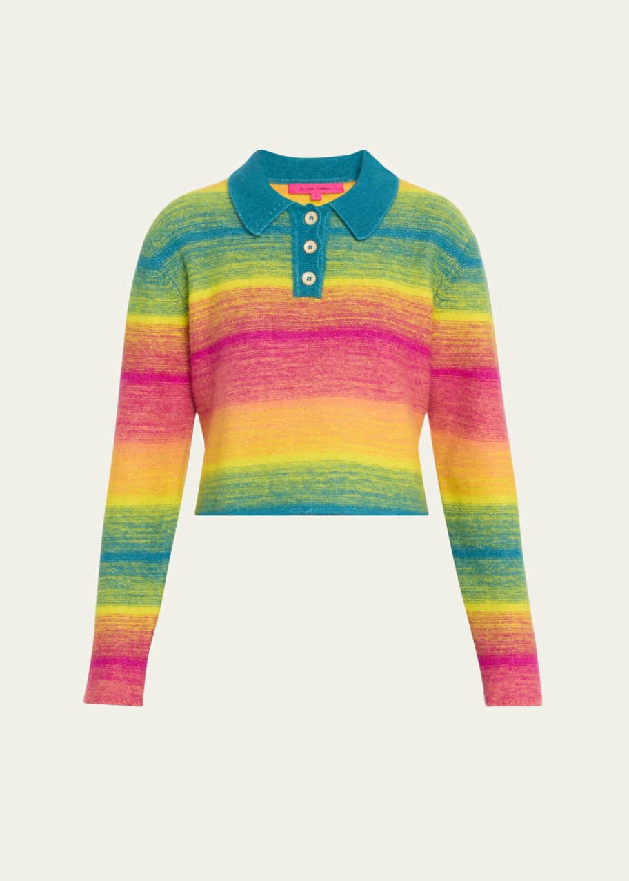 Image 1 of 1: Blurry Stripe Rugby Cashmere Sweater