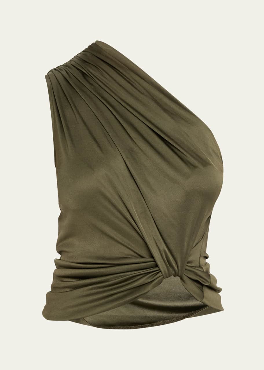 Image 1 of 1: Draped One-Shoulder Jersey Top