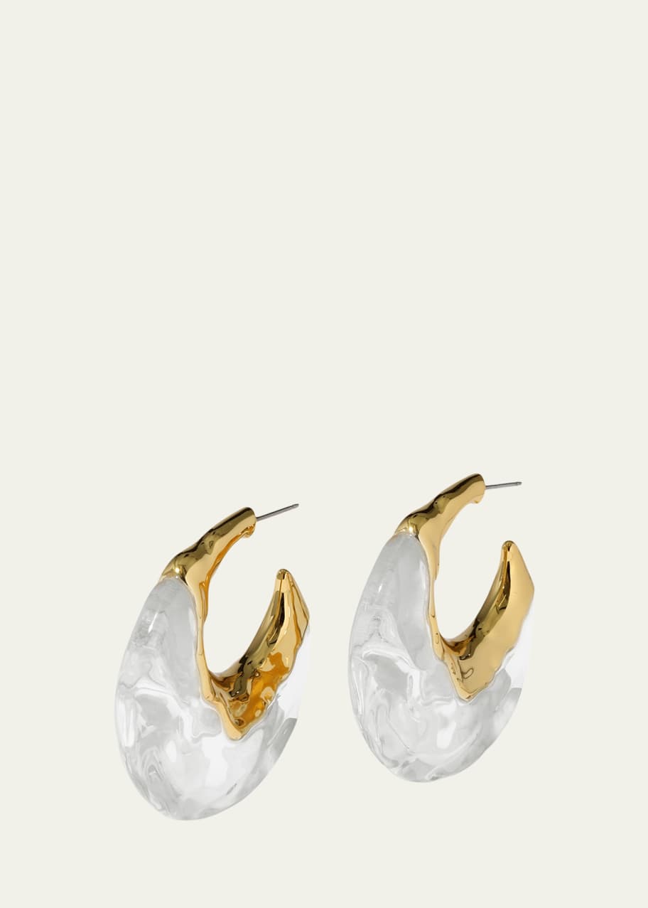 Image 1 of 1: Liquid Lucite Puffy Hoop Earrings